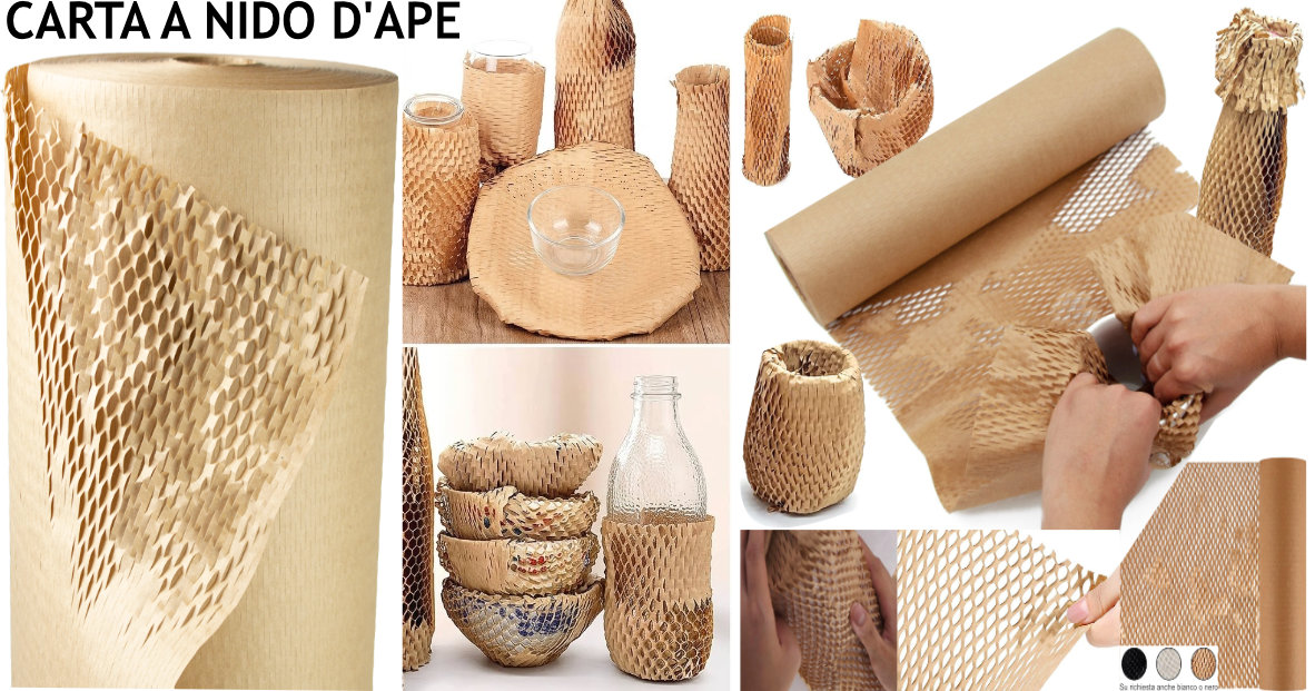 carta a nido d'ape per avvolgere oggetti delicati